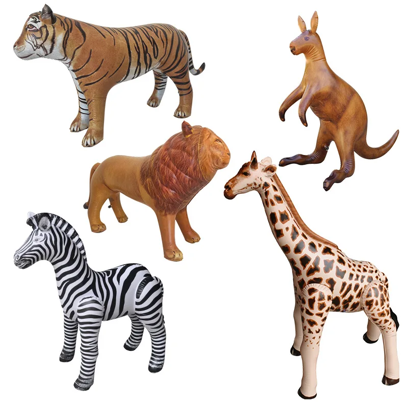 

Large Simulation Giraffe Zebra Jungle Animals Inflatable Balloons Elephant Lion Tiger Safari Birthday Party Decoration kids toys