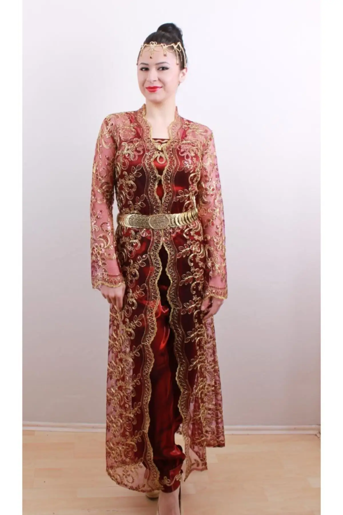 Фото Женское стильное платье-кафтан Shalwar Bindallı с проволочной короной и хной для выпускного | Свадьба  | Свидание | Ночной клуб №1