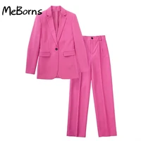 womens clothing 2022 fashion new solid color slim suit jacket temperament female chic blazer high waist trousers suit