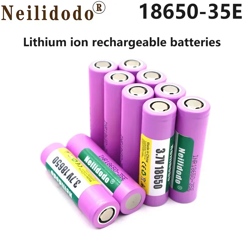 

Aviation Arrival 18650 Battery 30A Discharge Li-ion 3.7V Rechargeable 35E with Charger for Flashlights, LED Lights, Toys, Etc.