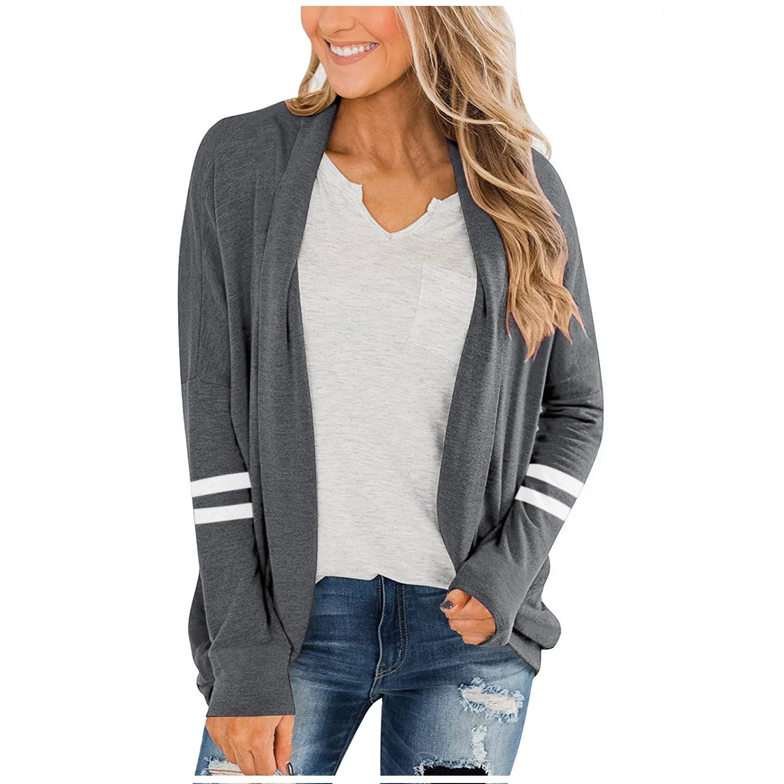 

Женское кимоно с длинным рукавом, вязаный кардиган на грубой резинке спереди, свитер, женские вязаные кардиганы с длинным рукавом, женская о...