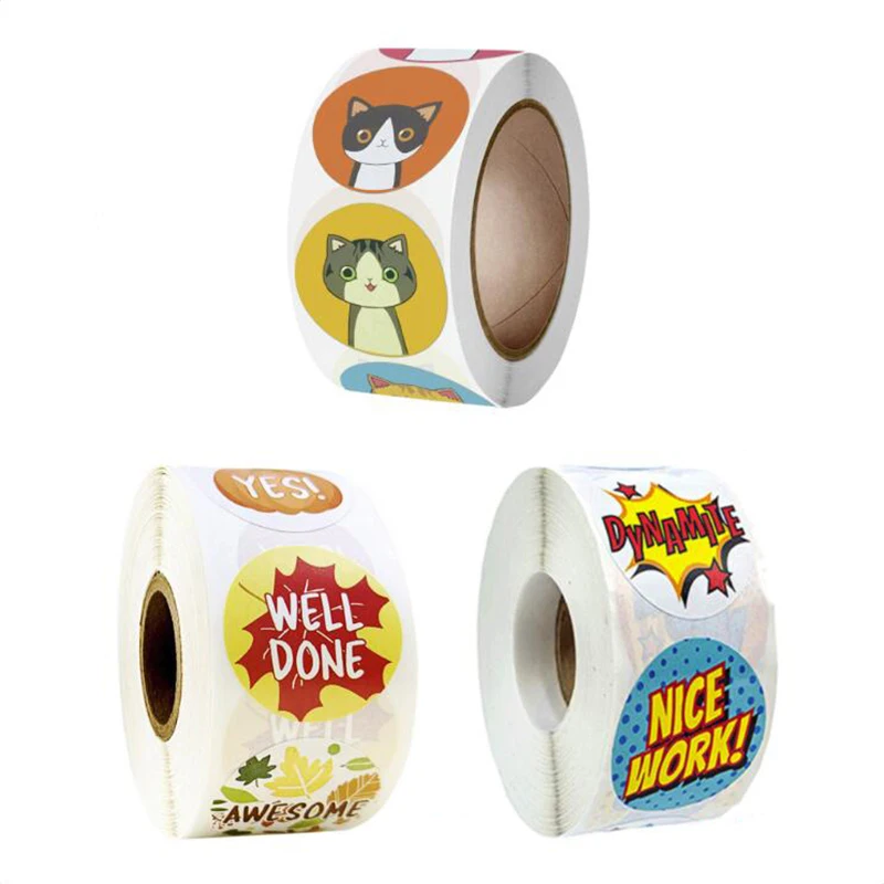 

50-500PCS Kawaii Animals Labels Thank You Sticker Sealing Sticky Stationery Supply Decorative Child Rewards Scrapbooking