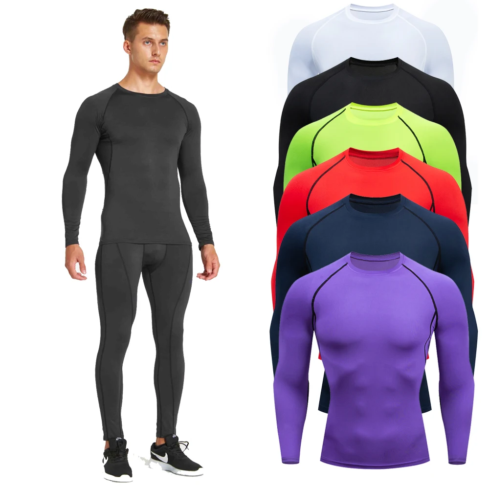 

Футболка мужская компрессионная, дышащий футбольный костюм, облегающая Спортивная одежда для фитнеса, быстросохнущая рубашка с длинными рукавами для бега и спорта