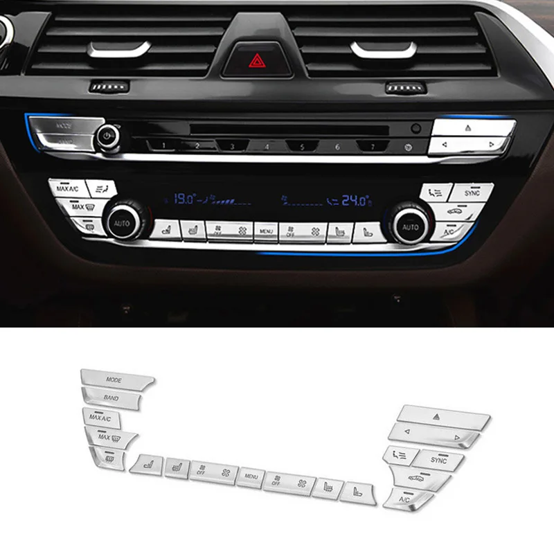 

For BMW 5 Series 6GT G32 G30 17-21 Chrome Center Control Button Switch Adjust Decorate Cover Trim Car Interior Accessories