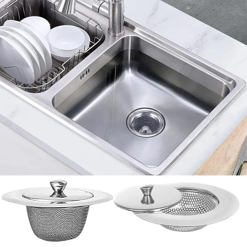

Sink Stopper Strainer Stainless Steel Shower Drain Hair Catcher Perforated Basket Drain Filter Kitchen Bathroom Tub Accessories
