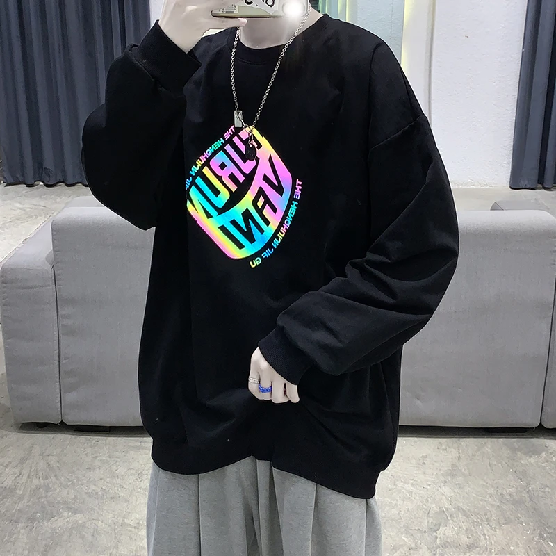 

Men's long-sleeved sweater trendy brand 2022 new trendy men's clothing white pullover casual top coat