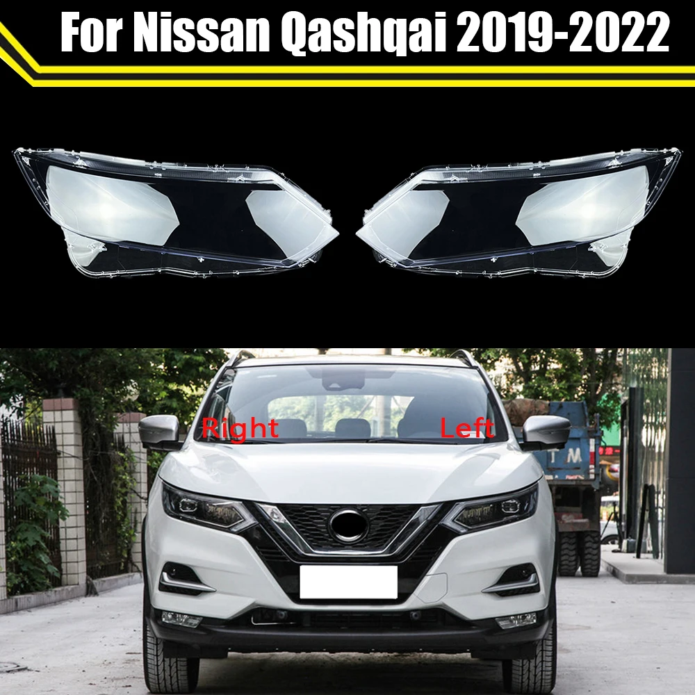 Headlamp Case For Nissan Qashqai 2019-2022 Car Headlight Cover Glass Lamp Caps Transparent Lampshade Auto Head Light Lens Shell