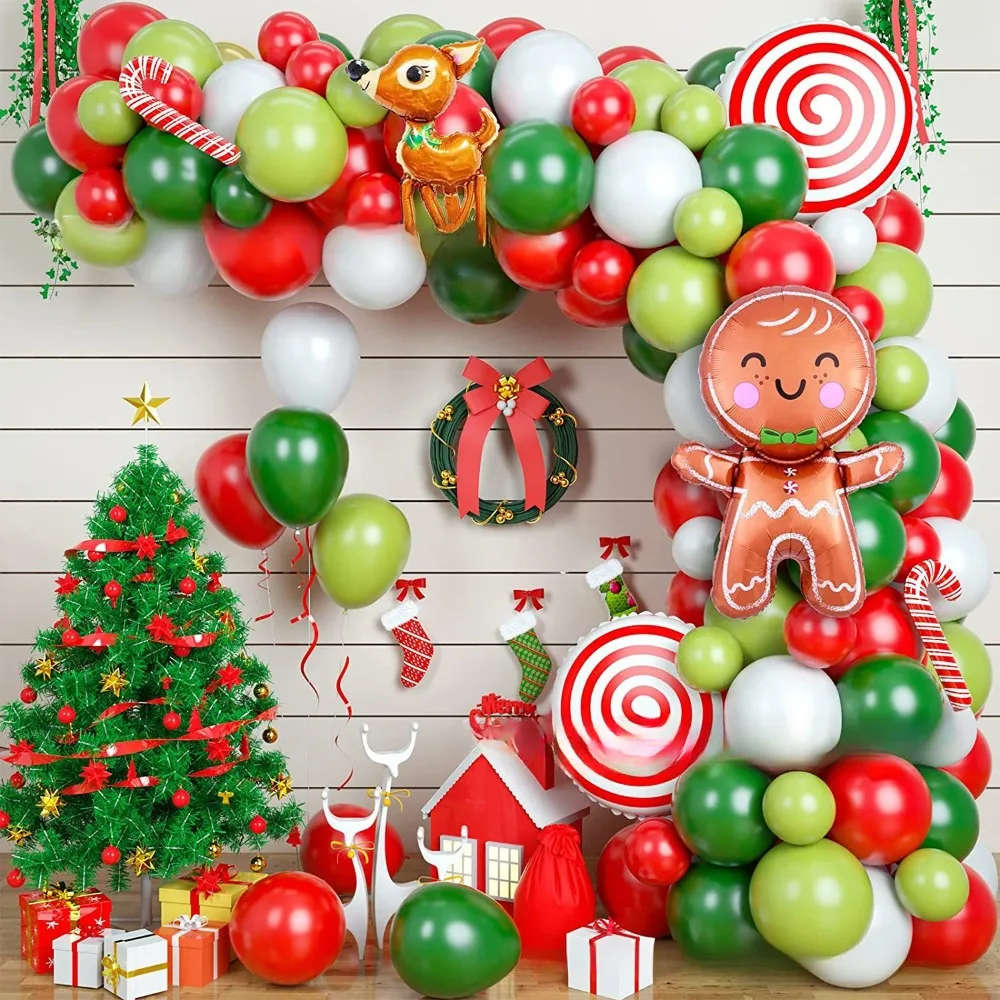 

New Christmas Balloon Gerland Arch Gender Reveal Kit Gingerbread Man Little Deer Xmax Theme Decor Birthday Party Wedding Decor