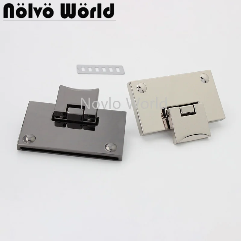 

5-20 pieces 2 colors 59*34mm Large Rectangle Shape Sturdy And Easy Install Flip Lock for Women Handbag Briefcase Accessories