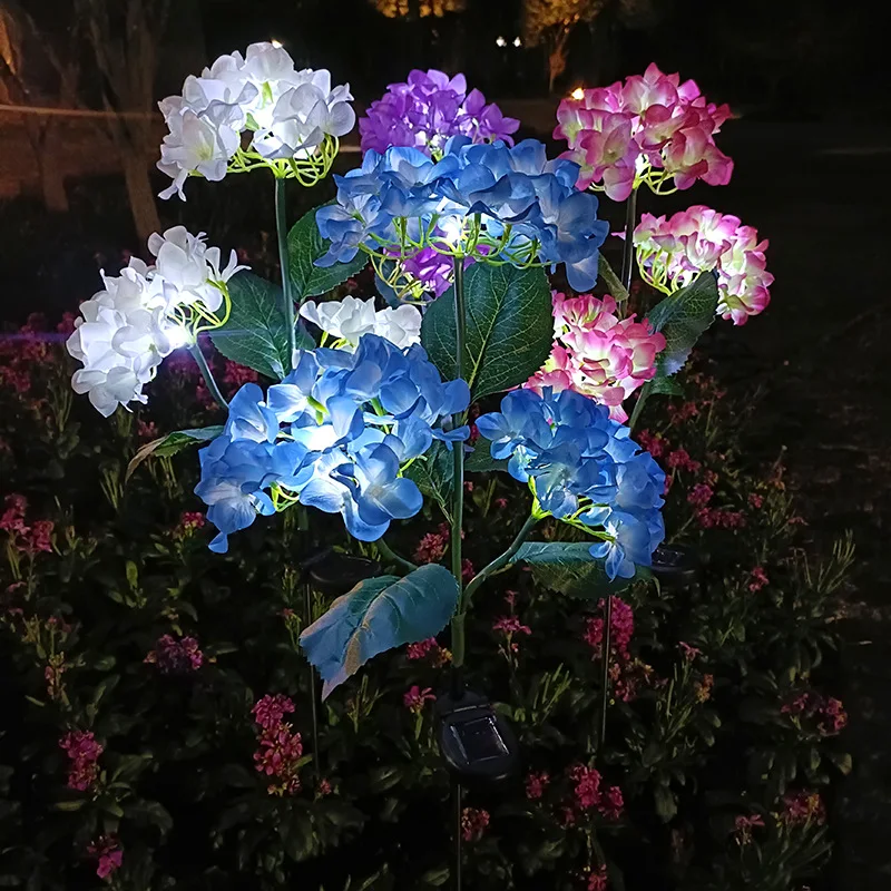 

LED Solar Light Hydrangea Solar Garden Landscape Light Outdoor Waterproof Solar Powered Flower Lamp Courtyard Lawn Decoration