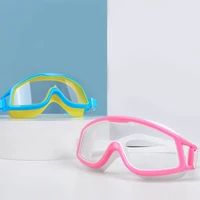 childrens swimming goggles transparent large frame swimming goggles waterproof anti fog boys and girls anti uv diving goggles