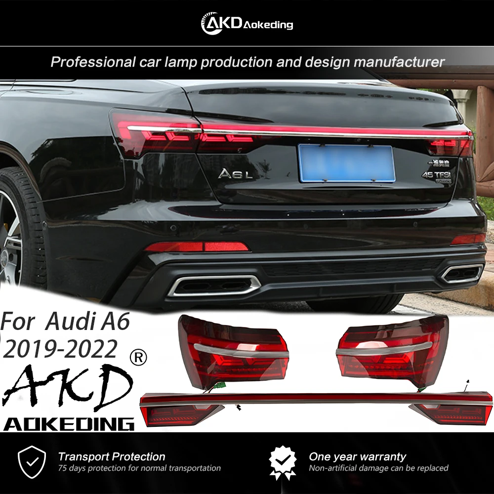 Задний фонарь AKD для Audi A6 C8 2019-2024 Светодиодный задний в стиле A8 с последовательным