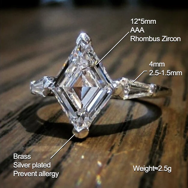 

Huitan 2023 Special Female Engagement Wedding Rings With Rhombus Zircon Stylish Finger Ring For Women Wholesale Dropshipping
