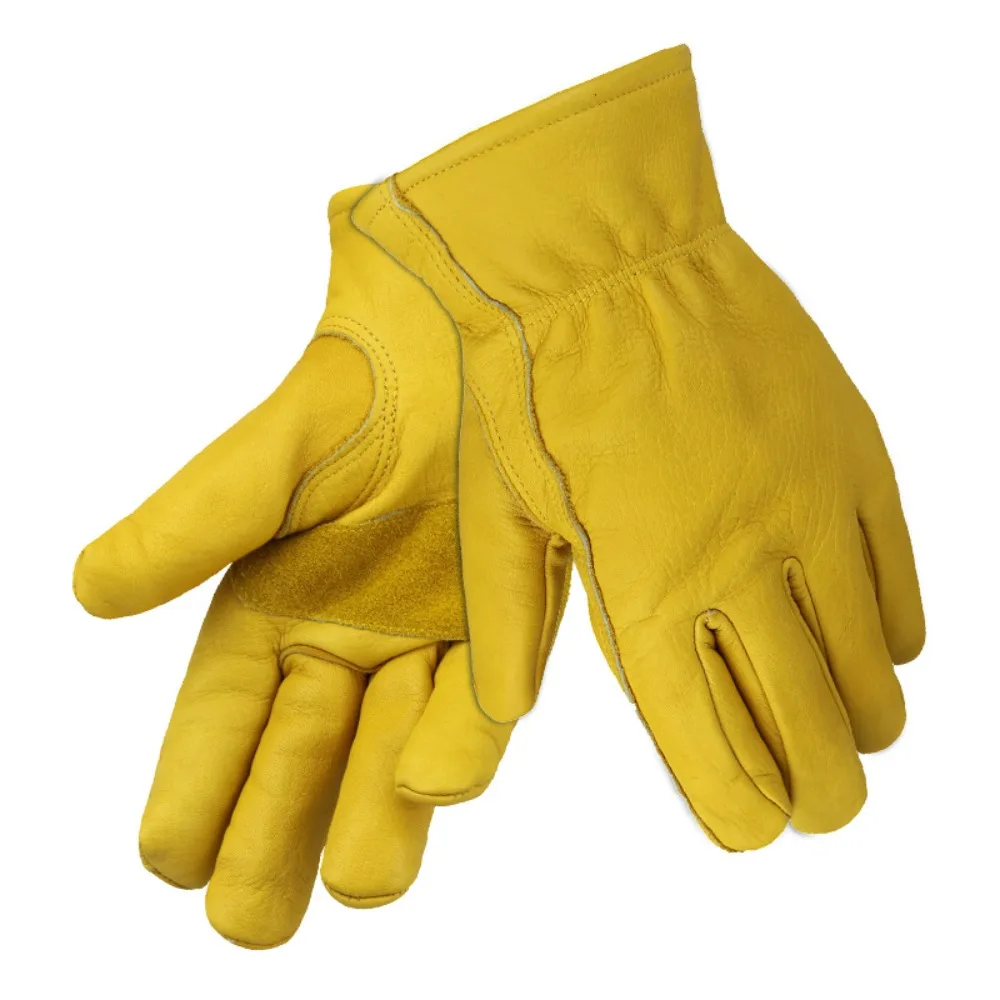 Зимние термохолодные рабочие садовые перчатки из воловьей кожи, мотоциклетные рабочие перчатки на флисовой подкладке для мужчин и женщин