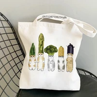 bag cute cat kawaii print girl women shoulder bags canvas casual ins large shopper street handbag wallet women shopper tote bag