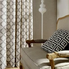 Шторы с рисунком для гостиной, спальни, льняные занавески с геометрической сеткой, для столовой, плитка с марокканским узором