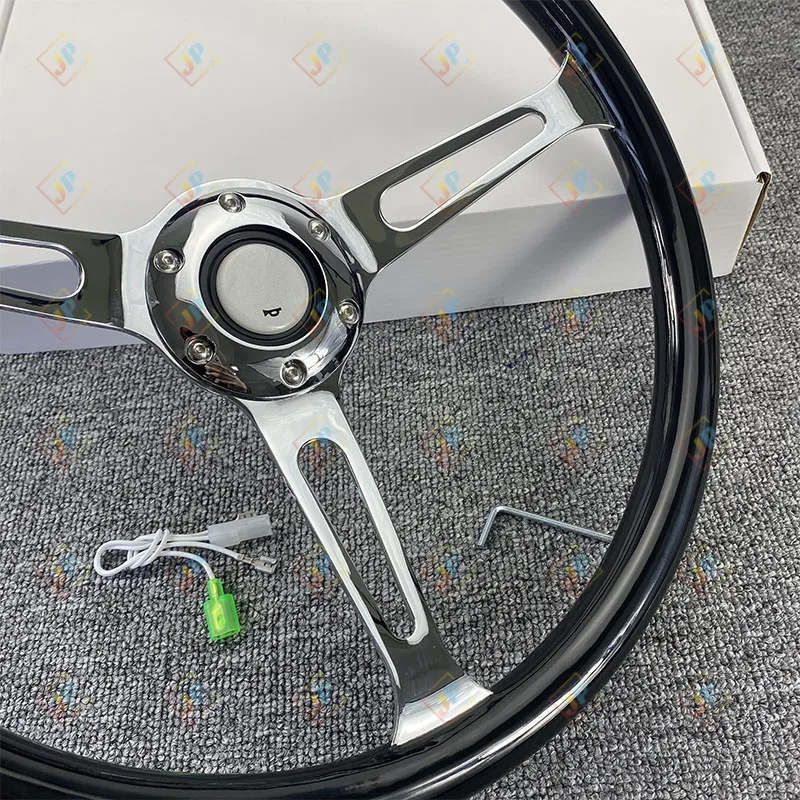 Классическое Автомобильное рулевое колесо JDM 15 дюймов из черной древесины в