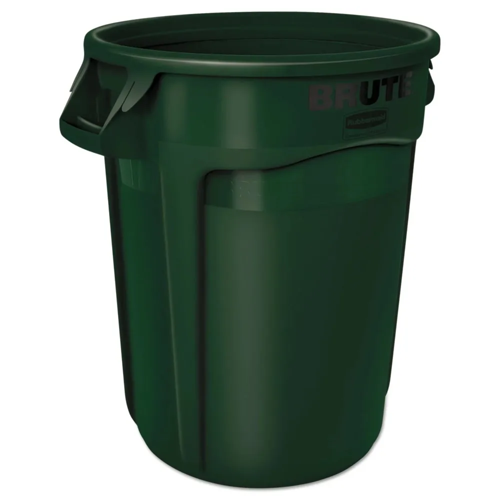 

Commercial Product Circular Brute Container Plastic 32 Gallon Deep Green for Easy Transportation and Storage