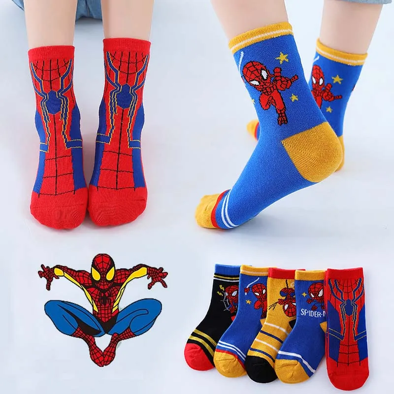 

5 Pairs /lot Disney Baby Boys Socks Autumn Spiderman Cotton Children Socks Infant Toddler Boy Socks Winter Kid Short Socks 1-12Y