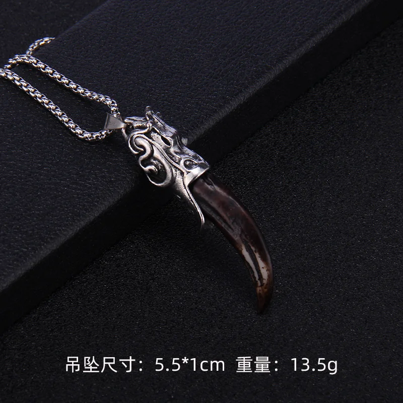 Ожерелье с подвеской в этническом стиле для мужчин кулон виде храброго волка