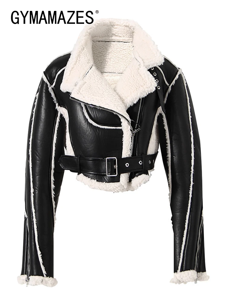 

Кроп-топ женский зимний с длинным рукавом и высоким воротником