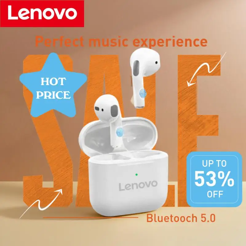Новые беспроводные Bluetooth-наушники Lenovo стереонаушники TWS5.3 гарнитура с