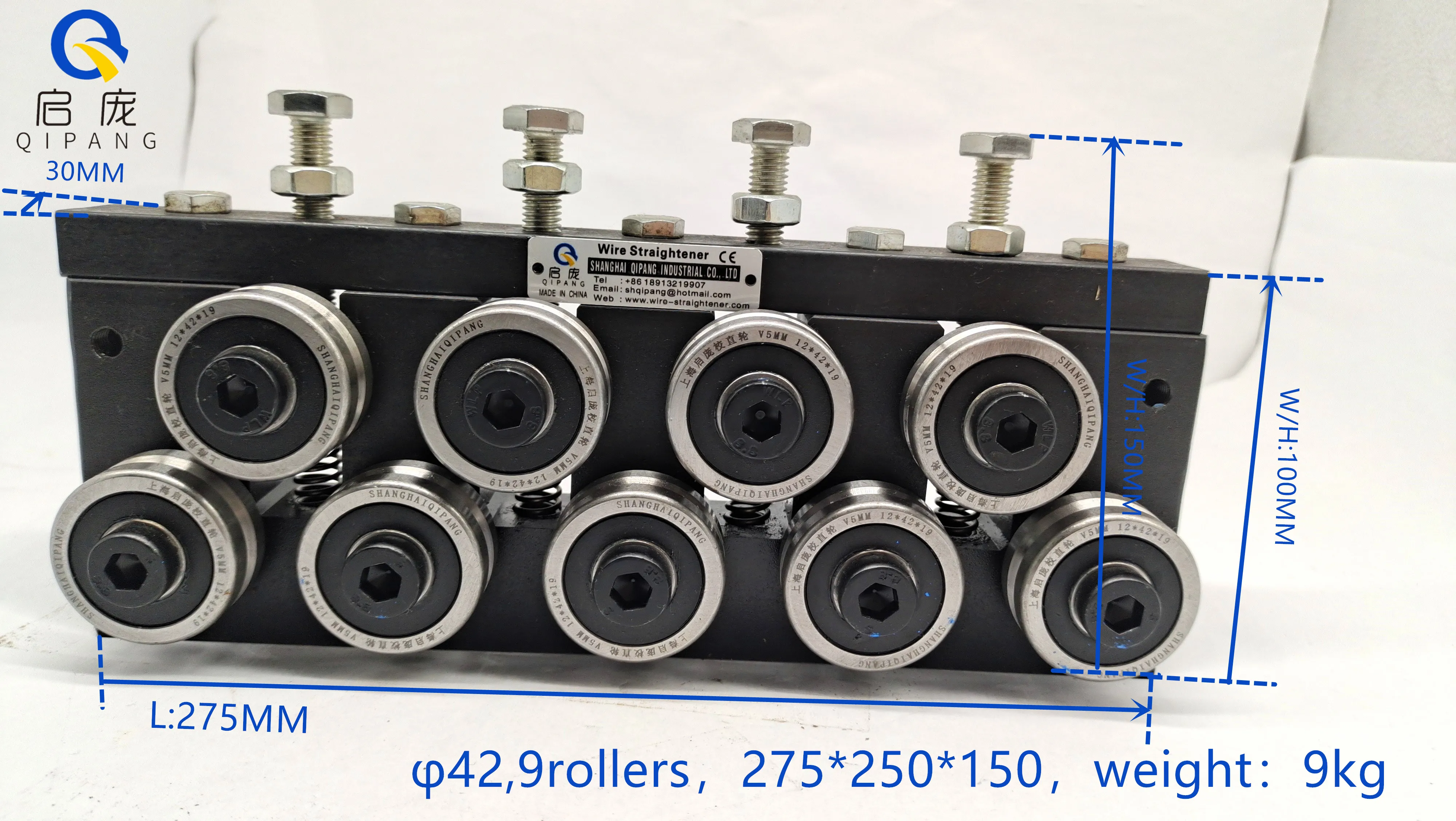 

φ 42 1.65" 3 - 5 mm 3 - 7 mm 5/7/9Rollers Aluminum Mental Iron automatic wire straightener Steel wire straightening roller tool