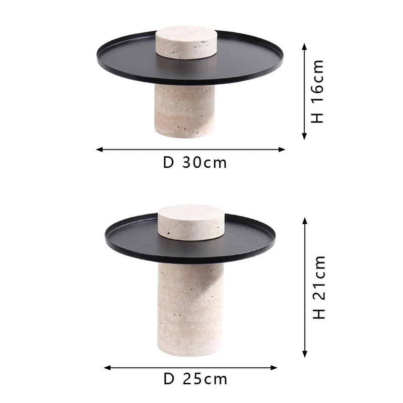 Travertine Stone Serving Tray Natural Marble Low Tea Holder Tray Hightea Plate Luxury Reception Tray (art.: 3920caa41cee9) - 3920caa41cee9