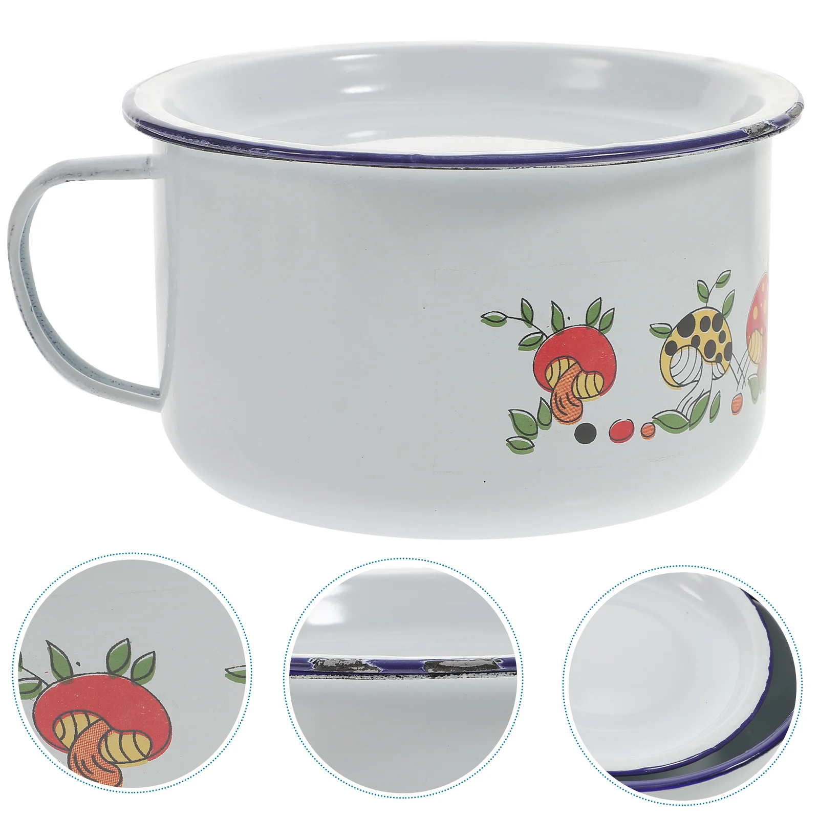 

Enamel Bowl Mug Chinese Tea Cup Bowls Soup Wedding Traditional Enamelware Mixingvintage Serving Salad Metal Noodle Basin Cups