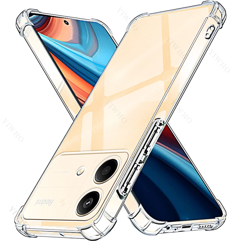 Прозрачная задняя панель для телефона Redmi Note 13r 12r Pro 13c 12c 13 Plus ультратонкие мягкие