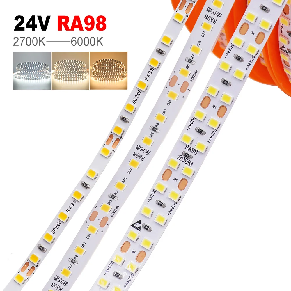Фото Светодиодная лента 5 мм 8 мм RA98 10 мм PCB 2700K 3000K 3500K 4000K 5000K 6000K 5 м 10 м 24 В 2835 120 240 светодиодов Гибкая лента освещения №3