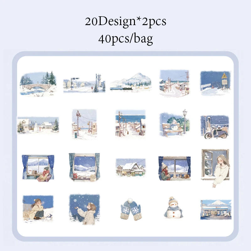 

Бумага Mr., 40 шт./пакет, тематические сезонные пейзажные наклейки для путешествий, декоративный альбом для вырезок, чехол для телефона, дневник, чашка для воды, канцелярские наклейки