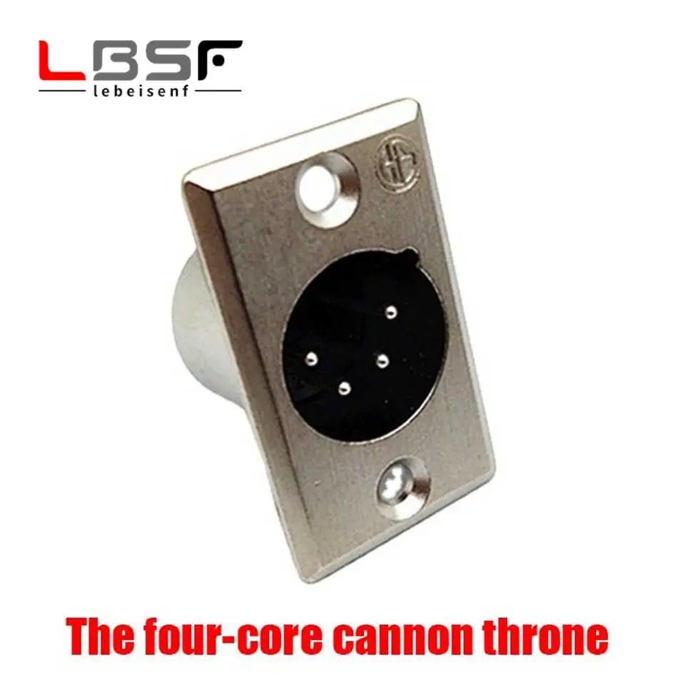 

10 шт. HF Cannon 4-жильный квадратный сиденье XLR звуковая розетка металлический микрофон сиденье Caron Cannon 4P мужское сиденье медная игла никелированный