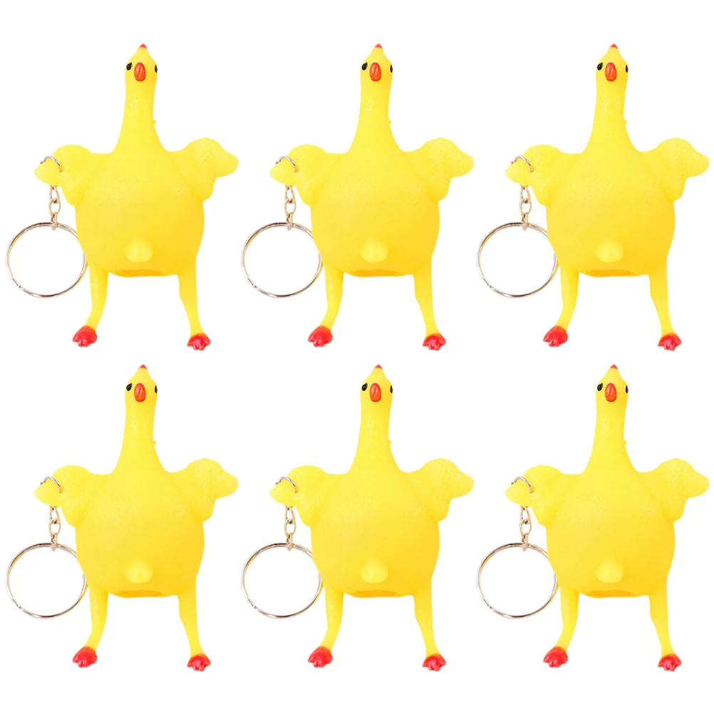 

6 Pcs Kid Toy Goodie Bags Fillers Stress Toys Kids Keychain Goody Stuffers Laying Hens