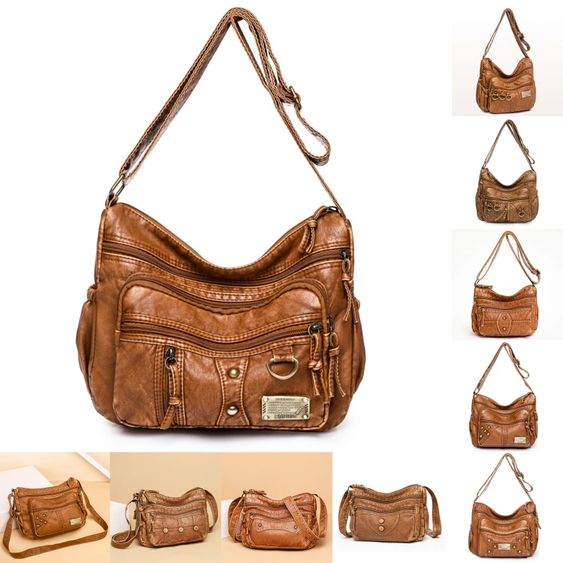 

Fashion Large Shoulder Bags For Women Vintage Brand Crossbody Bags Luxury Female Bag Brown Soft Shopper New Arrival 2023