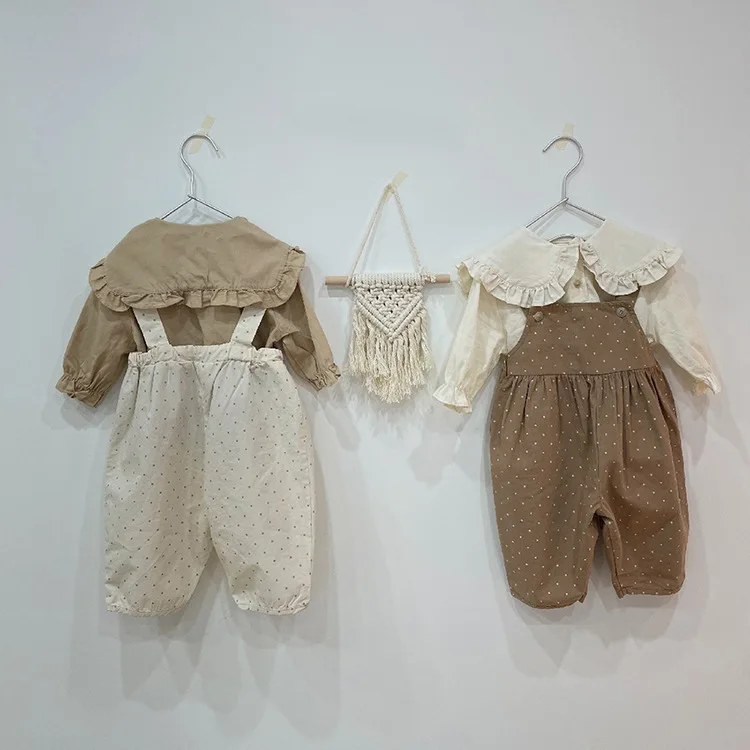 2022 New Spring Comfortable Pants Baby Casual Pants Children's Dot Print 2pcs Set