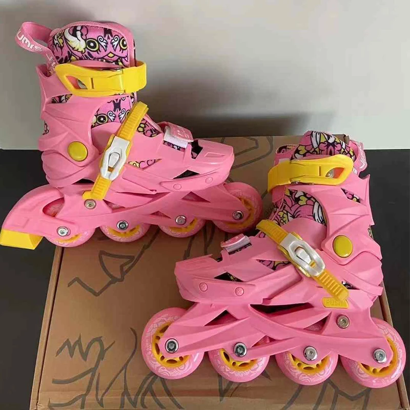 Sunisif роликовые коньки Patines en linea с тормозом 83A Колеса из полиуретана регулируемый