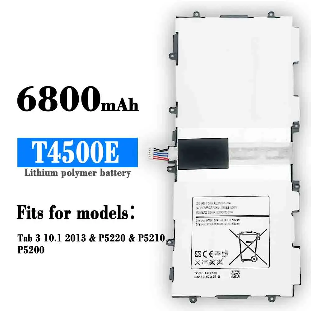 Original Tablet Battery T4500E For Samsung Galaxy Tab 3 10.1 GT-P5210 P5200 P5220 P5213 6800mAh Real Capacity