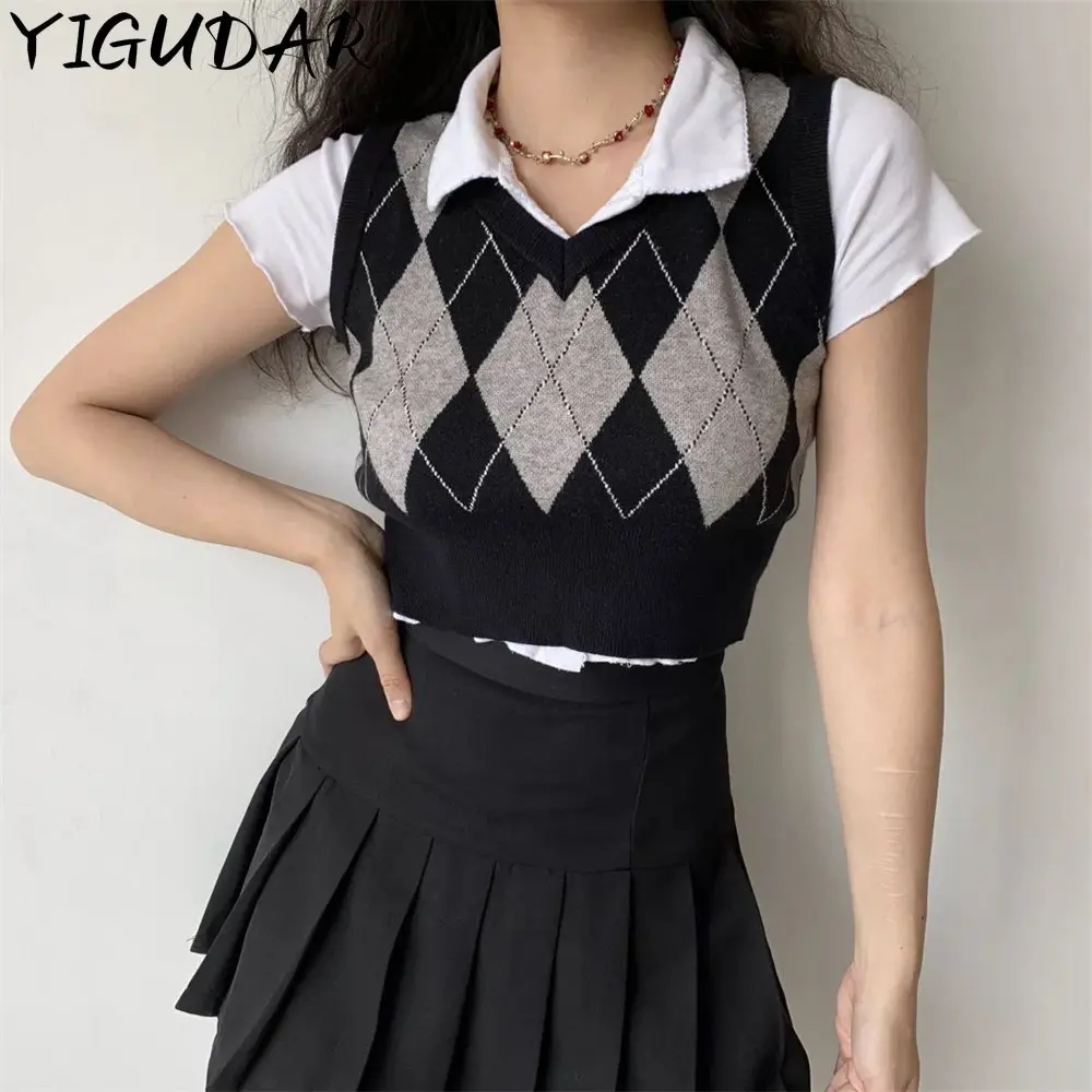 

Women's Sweater V-Neck Pullover Short Sleeve Knitt T-shirt Female Summer Basic Loose Thin Section Female Top korean fashion