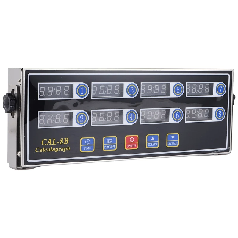 

CAL-8B Portable Calculagraph, 8 Channel Digital Timer, Kitchen Cooking Timing LCD Display Clock Shaking Reminder