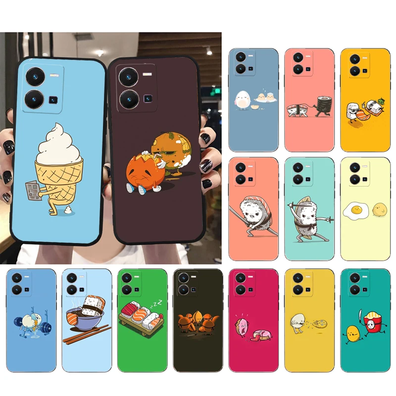 

Cute Cartoon Food Sushi Egg Phone Case For VIVO Y53S Y33S Y11S Y31 Y21 Y70 Y20 Y21S Y72 Y55 Y76 Y51 Y01 V23E V21 V23 V21E Case