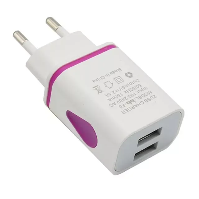 

Универсальное зарядное устройство с 2 USB-портами и светодиодной подсветкой, 5 В