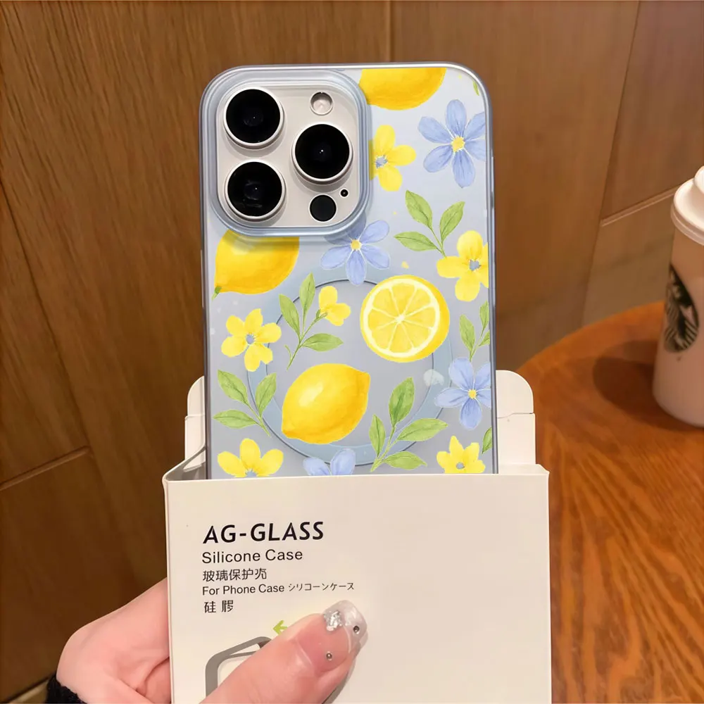 Матовый чехол INS Leaf Lemon для Samsung Galaxy S26 S24 S25 FE Ultra Plus A57 A37 A36 A35 A56 A55 A07 с магнитом (art.: 3920dbf147479) - 3920dbf147479