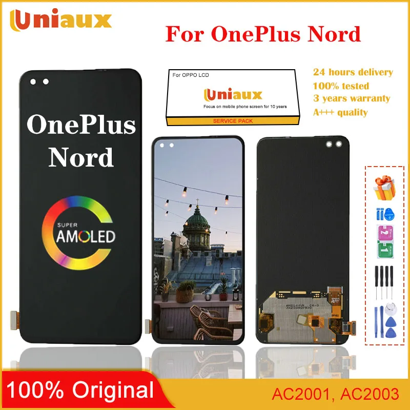 ЖК-дисплей Oled для OnePlus Nord AC2001 AC2003, ЖК-дисплей, сенсорный экран, дигитайзер, панель в сборе для oneplus 8Z LCD