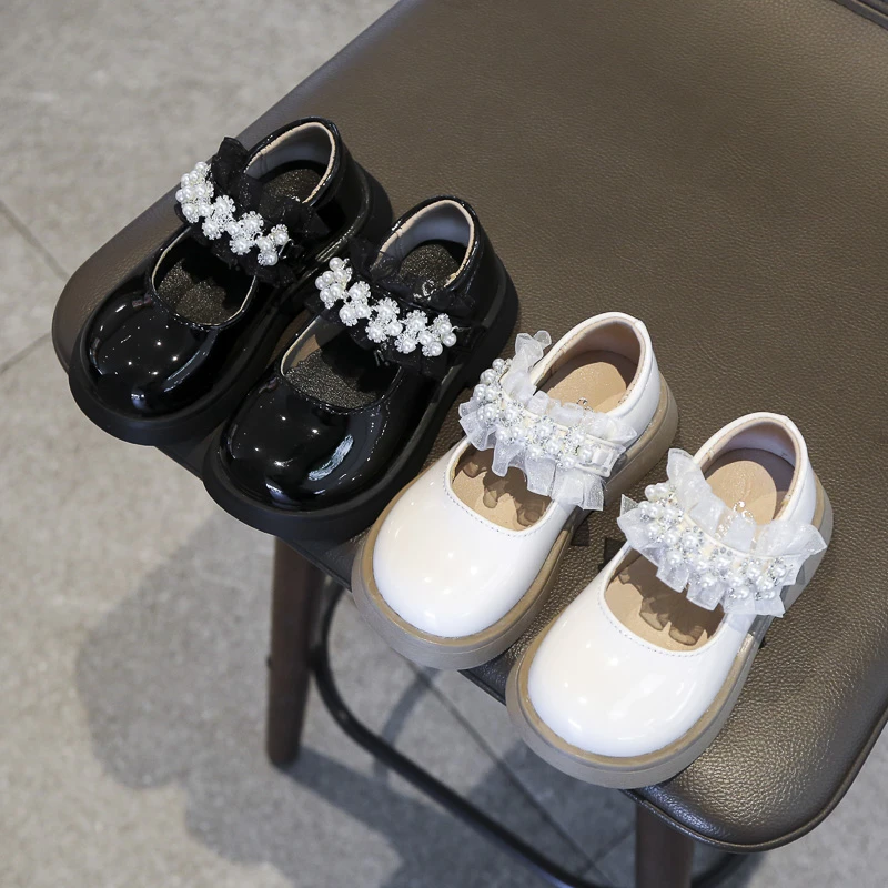 

Осенние детские кожаные Туфли Мэри из органзы с кристаллами, красивые туфли с закрытым носком, на липучке, детские туфли с круглым носком на платформе для девочек 23-36