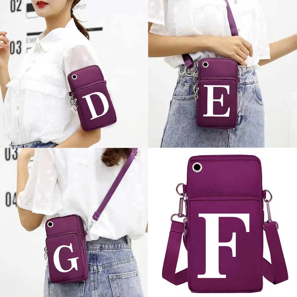 

2022 Mobile Phone Bags Wallets Crossbody Bag Wrist Packet White Letter Print Organizer for Apple/Huawei/Samsung Cell Phone Pack
