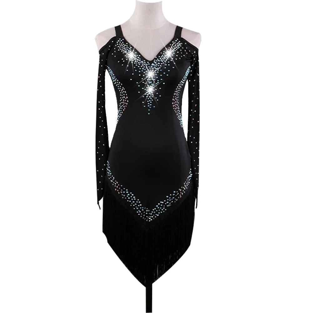 Custom made Latin Dance Dress Women Girls Rumba Cha-cha Skirt Ballroom Competition Costume Clothing Diamond plussize | Тематическая