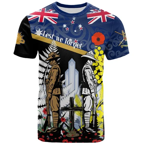 New Hot Fashion Vintage 3D Printed New Zealand Maori with Silver Fern T-shirt for Men's New Zealand Anzac Day Flag Maori Graphic