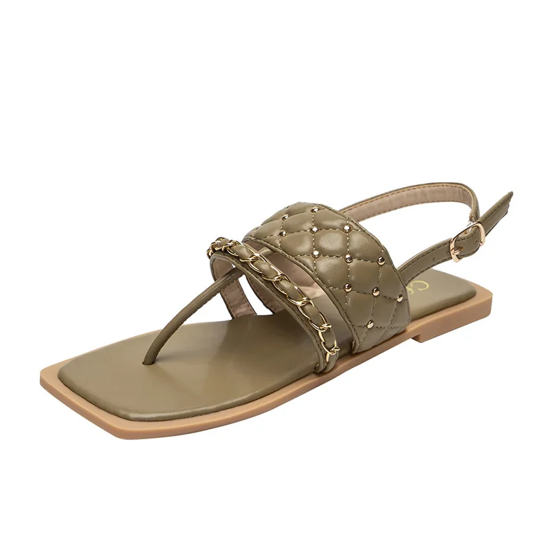 Women Sandals Chain Flat Heel Female 