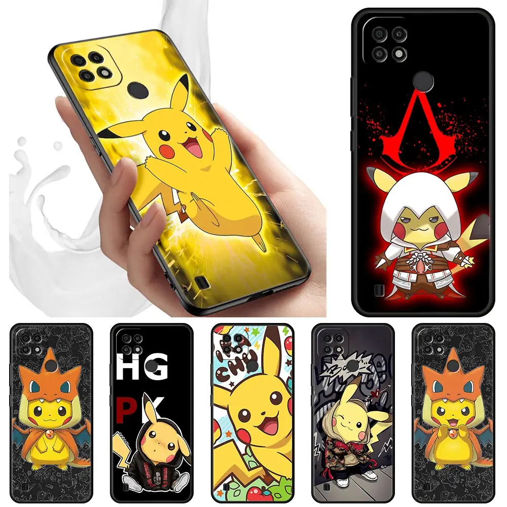 anime pokemon pikachu case for realme 8 c21 c3 6 pro 7 c21y xt c11 gt neo c12 gt master c15 x50 v13 phone cover coque hot bag free global shipping